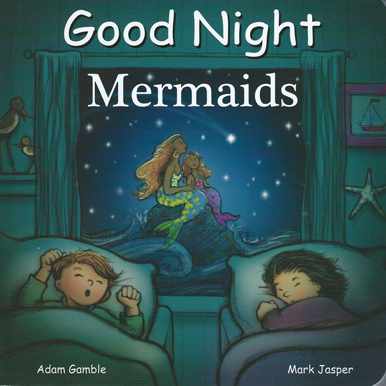 Mermaids on a rock with children sleeping in beds