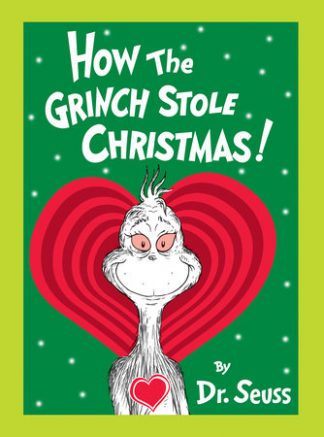 Green, red, and white cover of The Grinch Stole Christmas