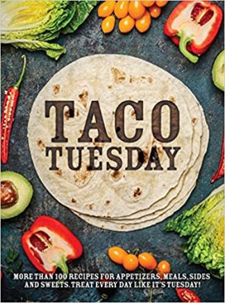 Tortillas surrounded by vegetables and "Taco Tuesday"